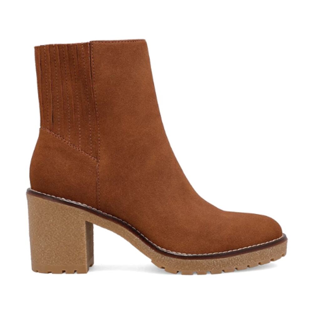 MIA Harlow Lug-Sole Block-Heel Chelsea Booties in Cognac Brown NEW Size 9 - Picture 2 of 10